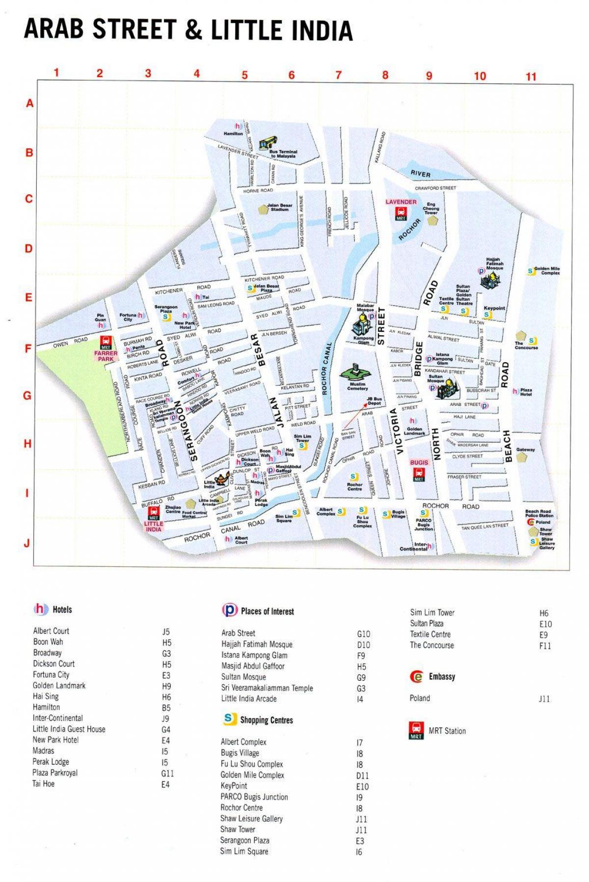 Χάρτης της arab street κουάλα λουμπούρ