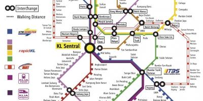 Kl sentral σταθμό του τρένου χάρτης