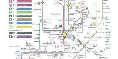 Κουάλα λουμπούρ διέλευσης σιδηροδρομικών χάρτης