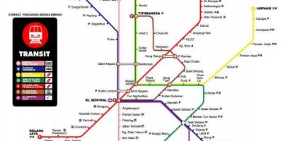 Χάρτης του μετρό της κουάλα λουμπούρ