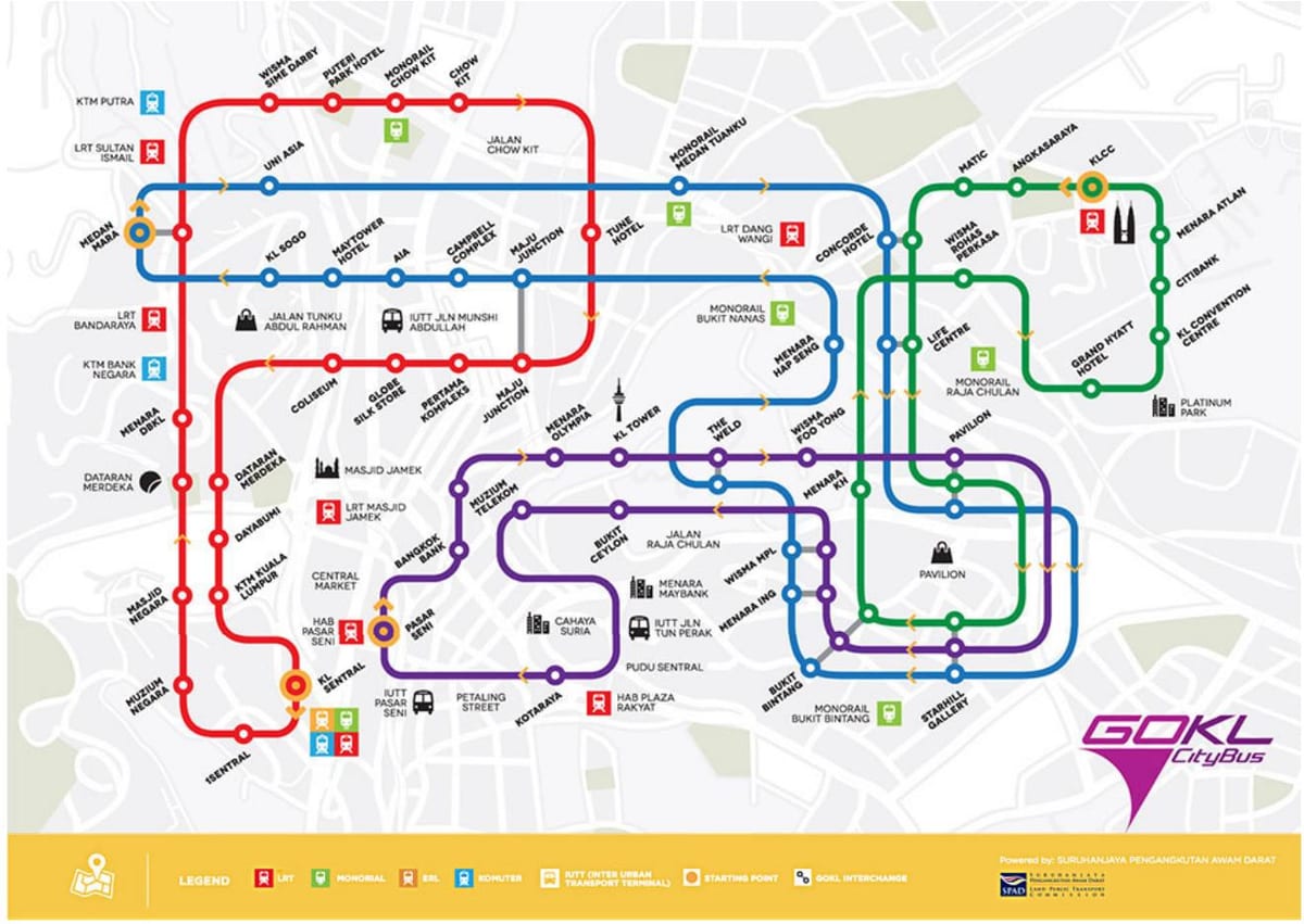 πηγαίνετε kl city λεωφορείο χάρτη