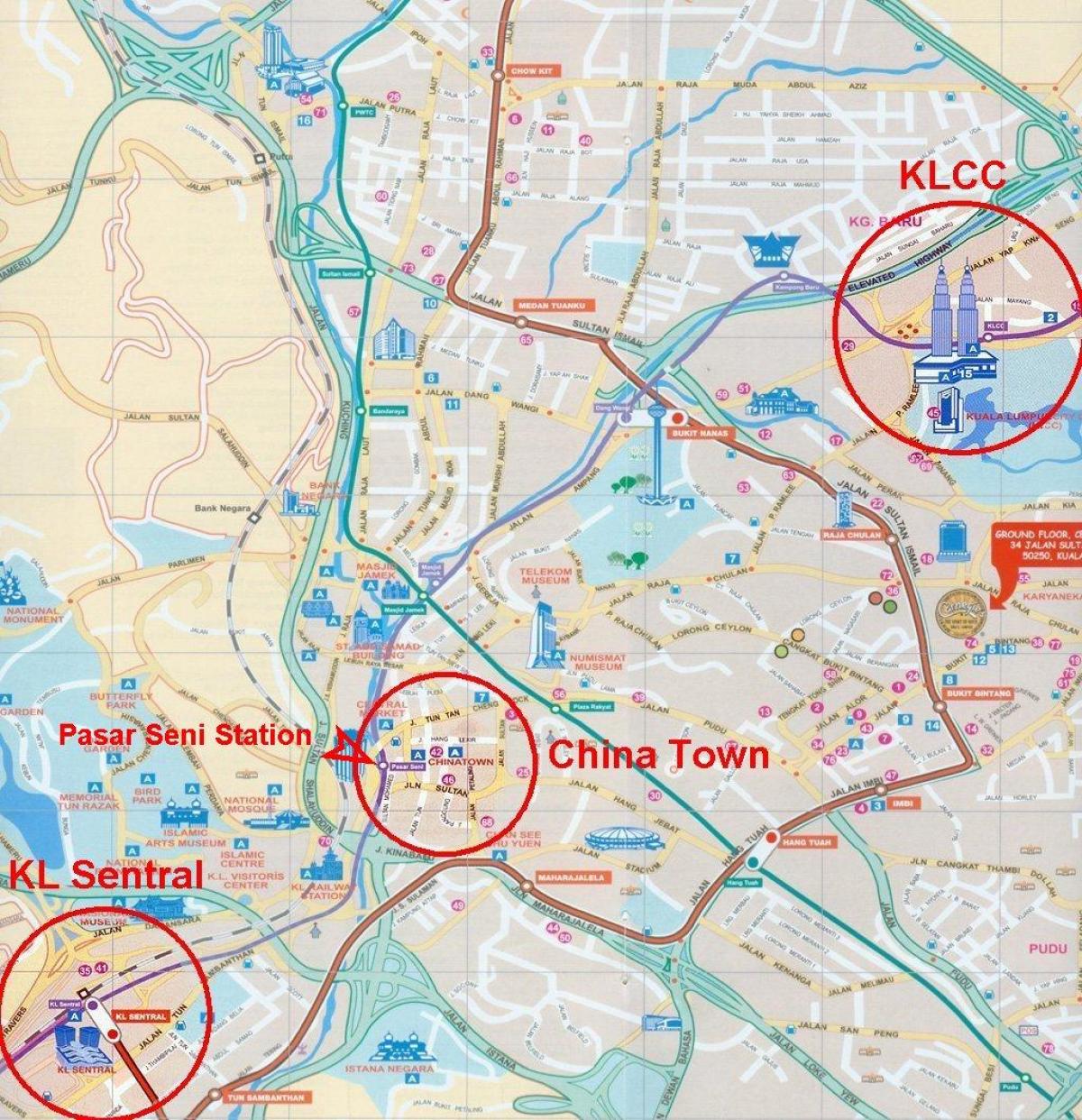 chinatown στην κουάλα λουμπούρ χάρτης