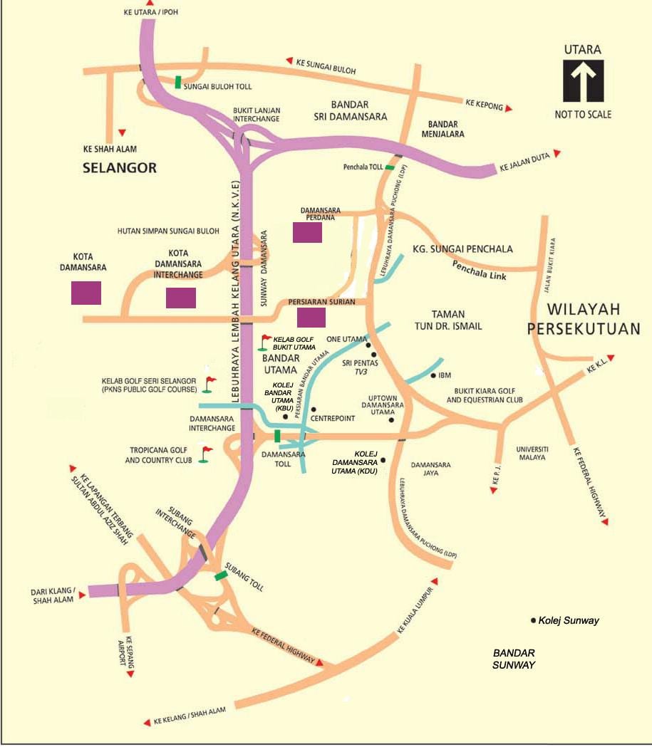 damansara χάρτης κουάλα λουμπούρ