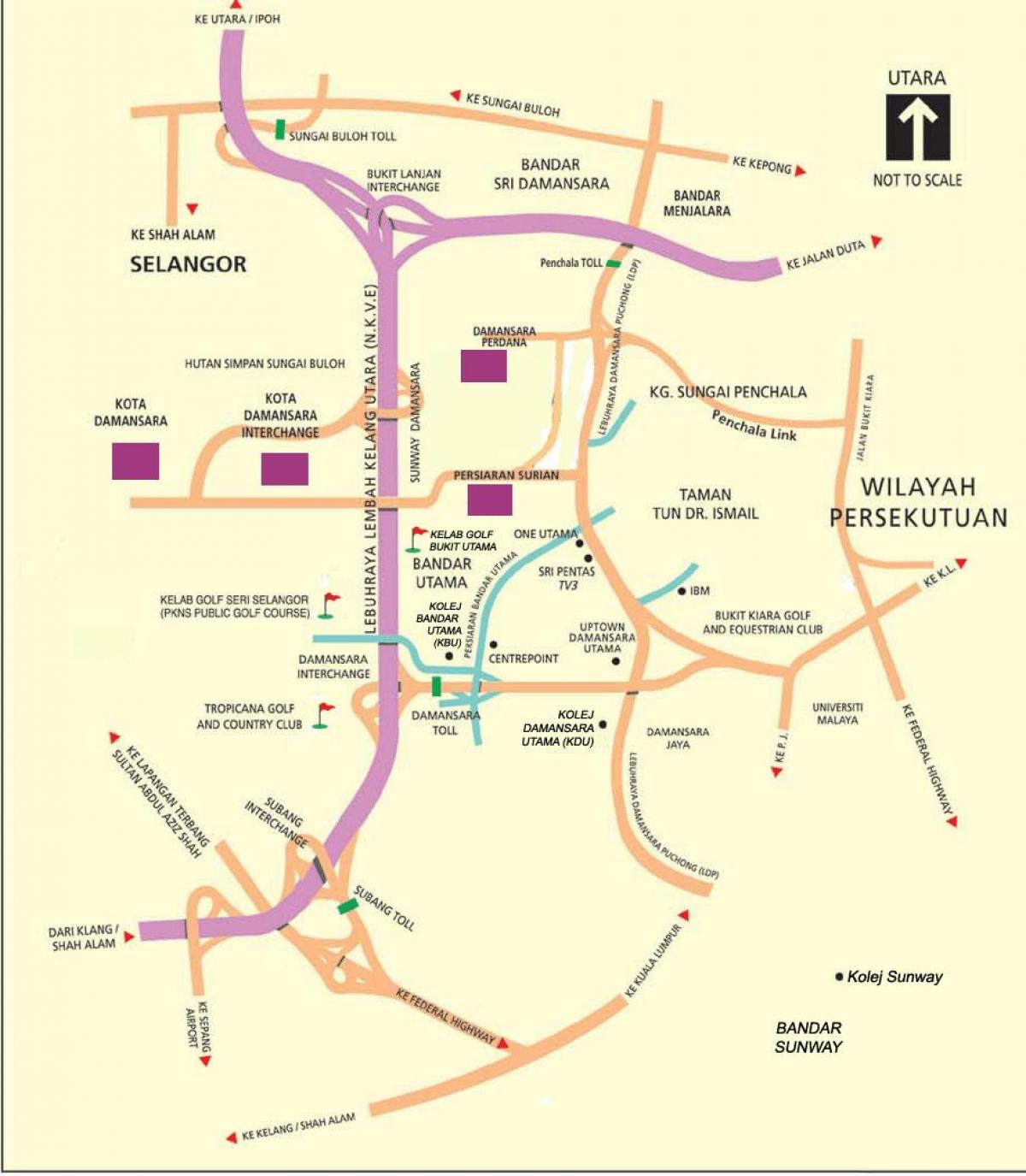 damansara χάρτης κουάλα λουμπούρ
