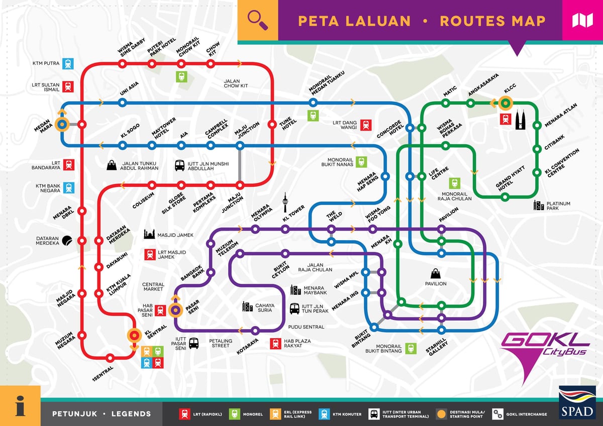 πηγαίνετε kl city χάρτη διαδρομών