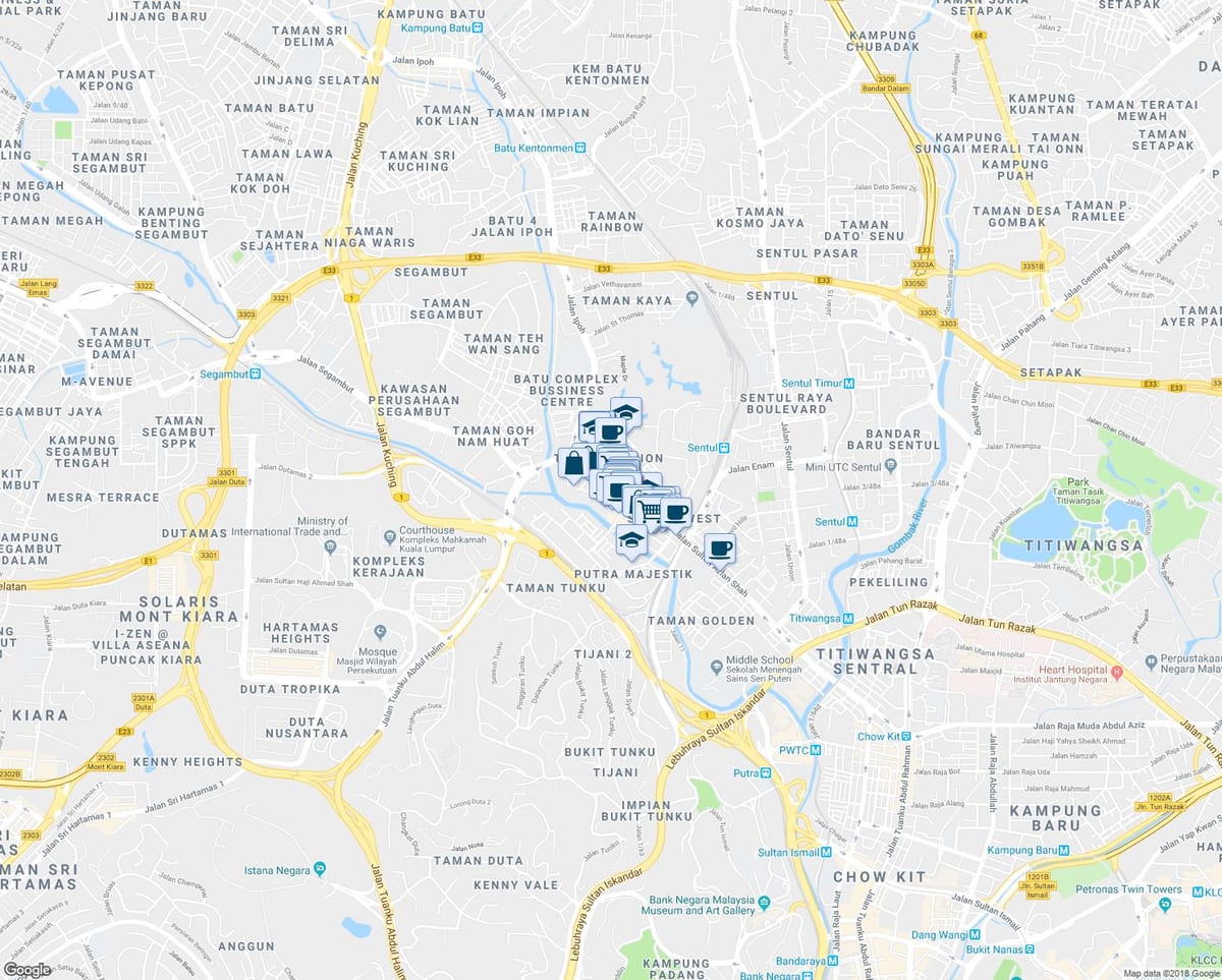 Χάρτης της jalan ipoh κουάλα λουμπούρ