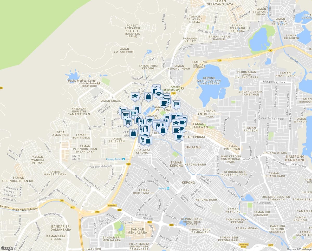 kepong κουάλα λουμπούρ χάρτης