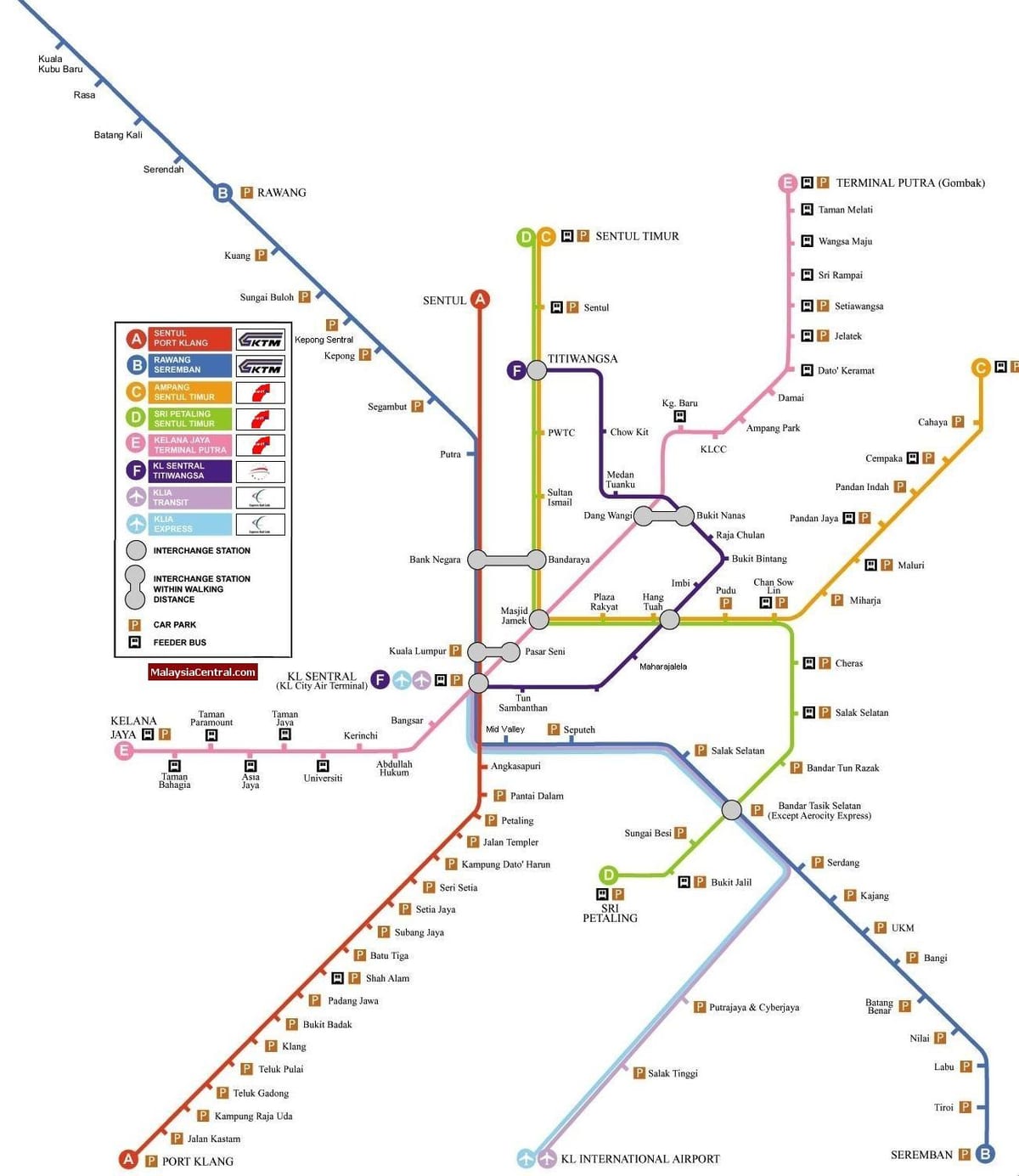 κουάλα λουμπούρ light rail χάρτης