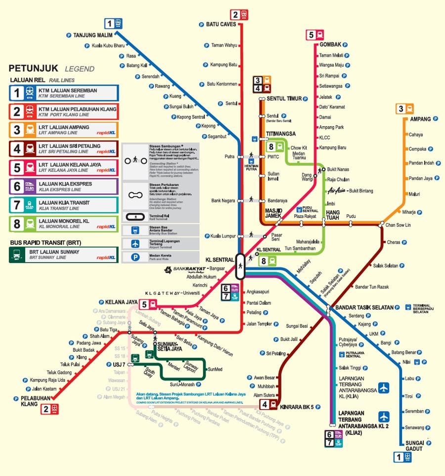lrt χάρτη κουάλα λουμπούρ
