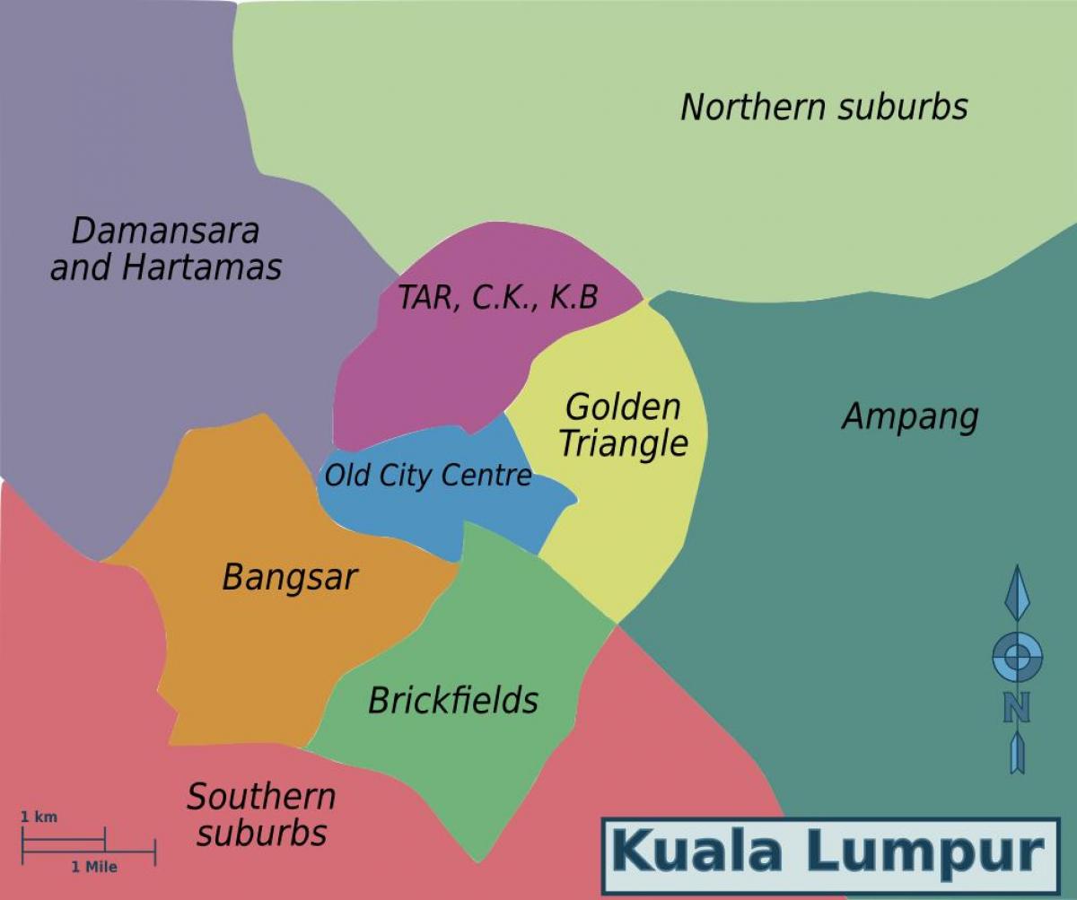 κουάλα λουμπούρ περιοχή χάρτης