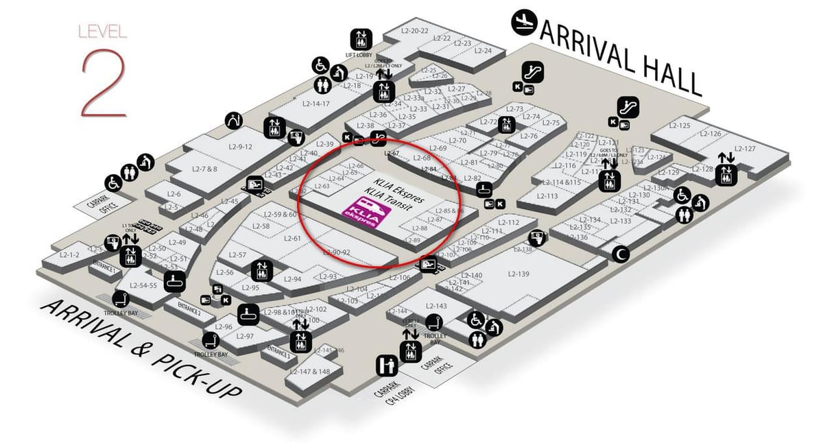 klia2 άφιξη χάρτης