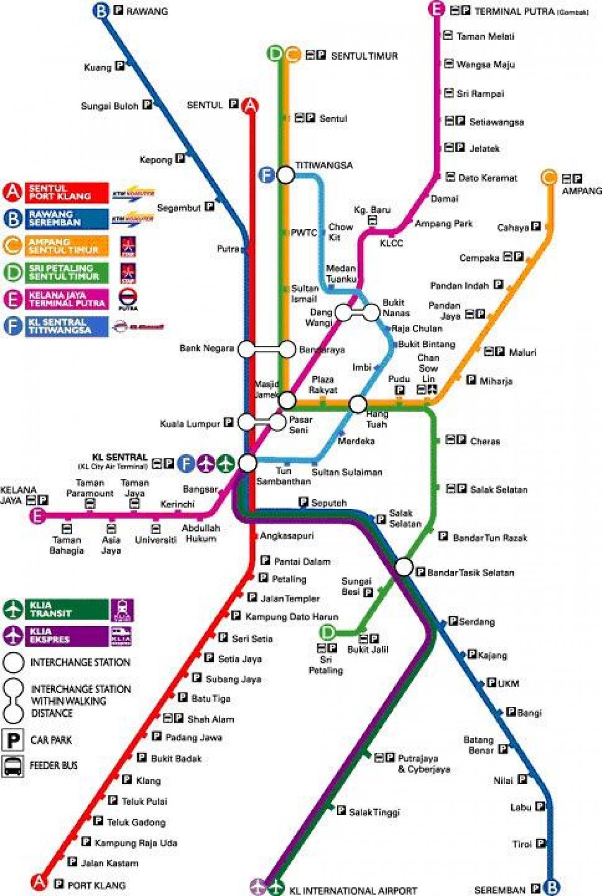 klia express χάρτη της διαδρομής