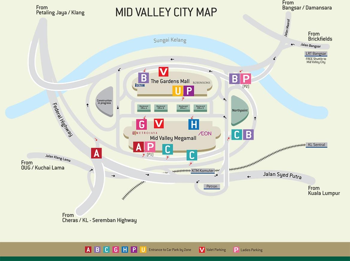Χάρτης της mid valley directory