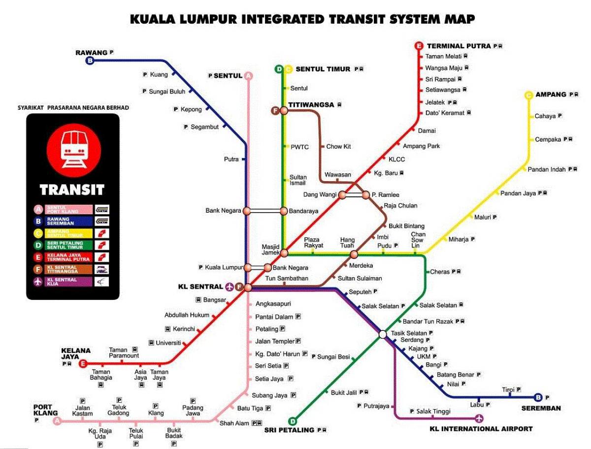 χάρτης του μετρό της κουάλα λουμπούρ