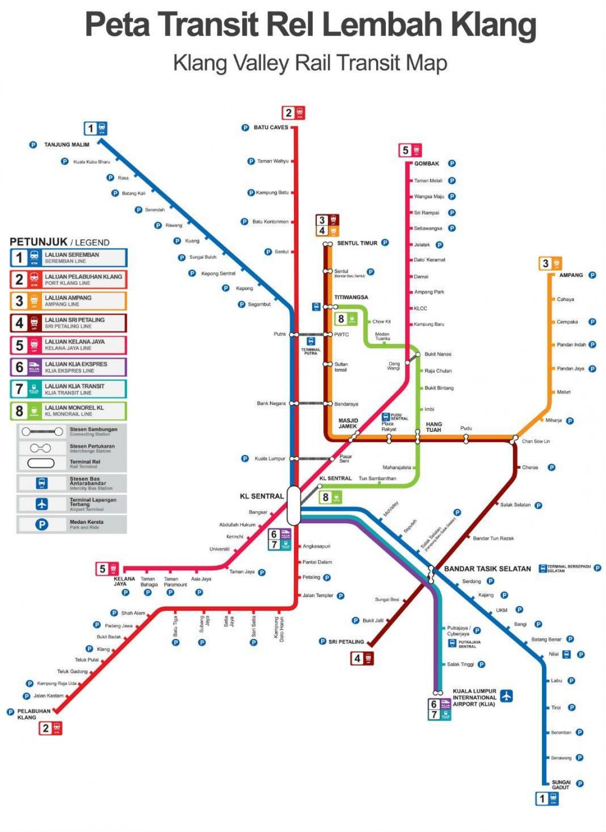 το σιδηροδρομικό χάρτη της διαδρομής μαλαισία