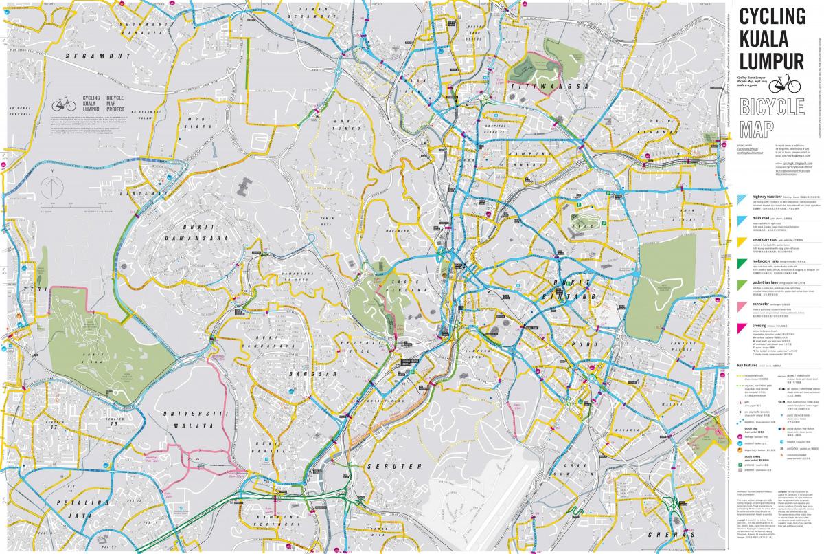 Χάρτης της ποδηλασίας κουάλα λουμπούρ ποδήλατο