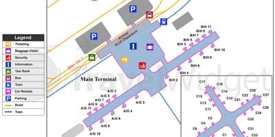 Kl διεθνές αεροδρόμιο χάρτης