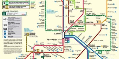 Klang valley της σιδηροδρομικής διέλευσης χάρτης