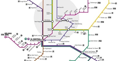 Μαλαισία νέα lrt χάρτη της διαδρομής