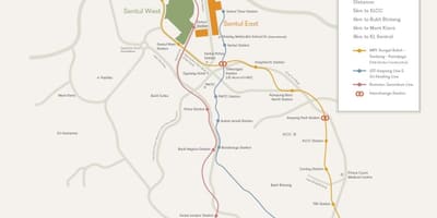 Sentul κουάλα λουμπούρ χάρτης