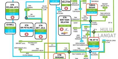 Lrt ktm χάρτη της διαδρομής